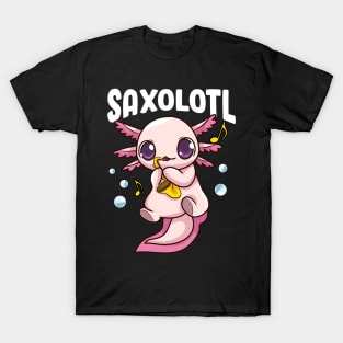 Cute & Funny Saxolotl Adorable Sax Playing Axolotl T-Shirt